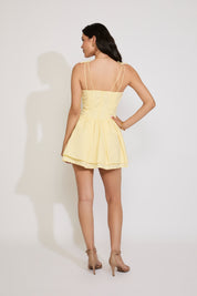 SLEEVELESS TEXTURED TOP CORSET FRONT MINI DRESS