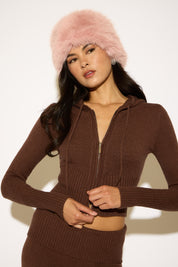 SLIM FIT KNIT HOODIE WITH 2 WAY ZIPPER