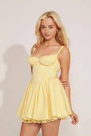 BRA CUP PRINCESS MINI DRESS WITH LACE TRIM