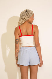 PARIS 1991 CONTRAST STRAP & TRIM TANK TOP