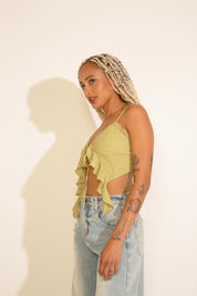 CRINKLE TEXTURE CAMI STRAP BUTTERFLY TOP