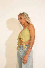 CRINKLE TEXTURE CAMI STRAP BUTTERFLY TOP