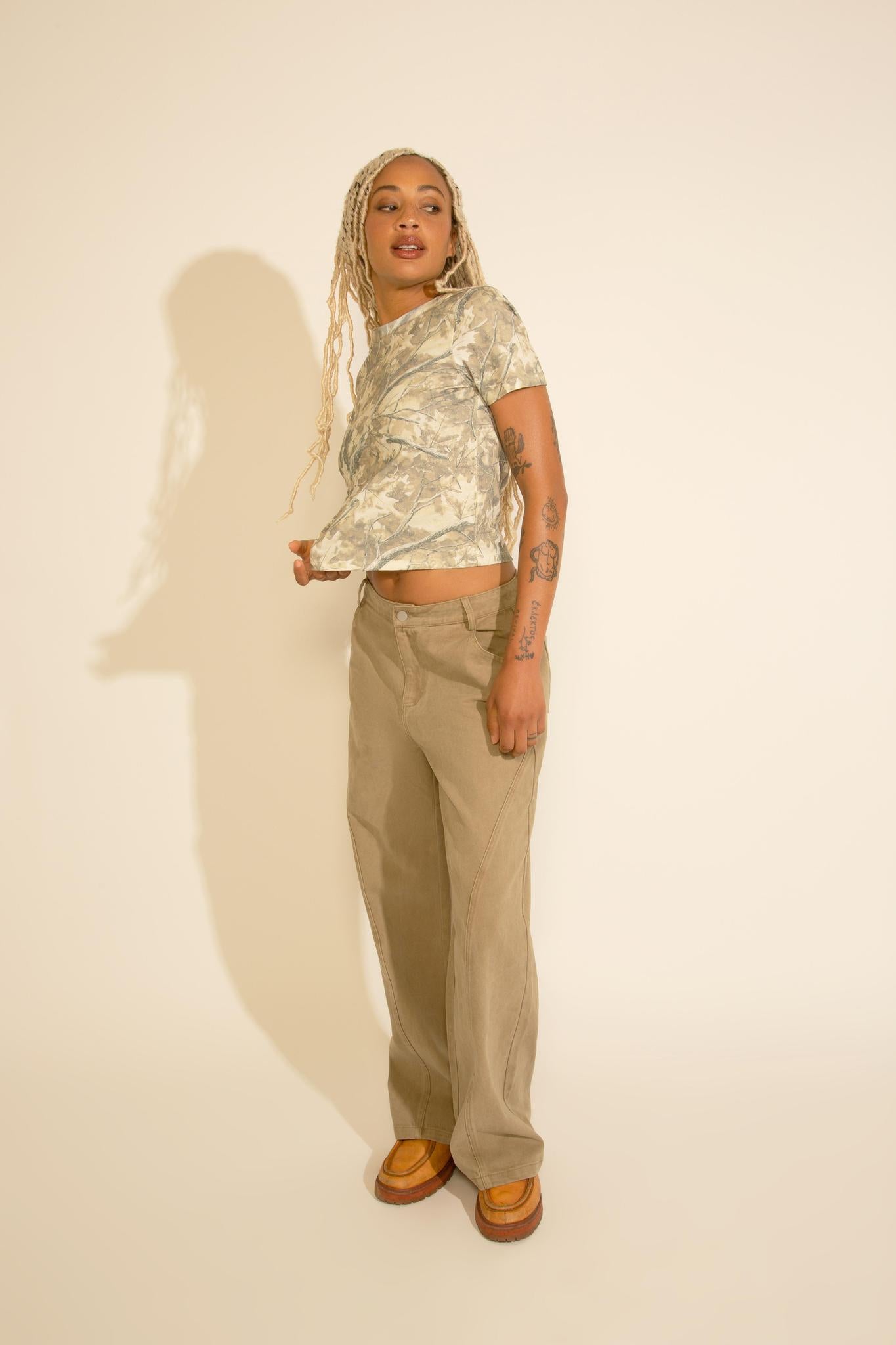 LOW WAIST WIDE WASHED PANT