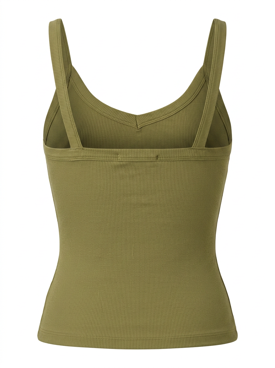 Ghost cut image of a green DEEP V SNATCH TANK TOP on a white background.