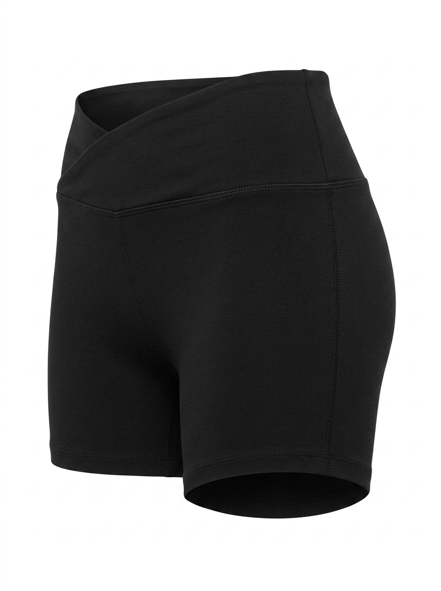 DIPPED V WAIST COTTON SHORT
