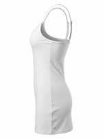 Ghost cut image of SQUARE NECK SPAGHETTI STRAP BODYCON MINI DRESS in white on a white background.