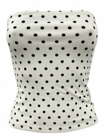 Ghost cut image on THE EVERYDAY POLKA DOT CROPPED TUBE TOP in white on a white background.