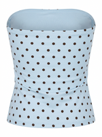 Ghost cut image on THE EVERYDAY POLKA DOT CROPPED TUBE TOP in light blue on a white background.
