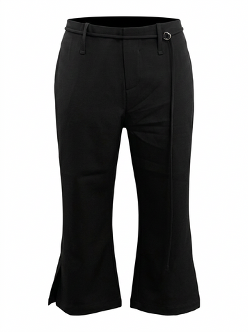 Ghost mannequin image on a black CAPRI DRESS PANTS WITH SLIT on a white background. 