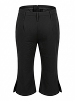 Ghost mannequin image on a black CAPRI DRESS PANTS WITH SLIT on a white background. 