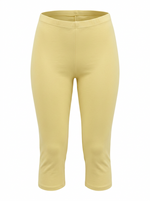 Ghost image of a light-yellow HIGH WAISTED BASIC CAPRI LEGGING on a white background. 