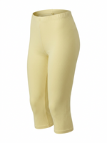 Ghost image of a light-yellow HIGH WAISTED BASIC CAPRI LEGGING on a white background. 