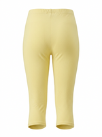 Ghost image of a light-yellow HIGH WAISTED BASIC CAPRI LEGGING on a white background. 