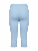Ghost image of a light-blue HIGH WAISTED BASIC CAPRI LEGGING on a white background. 