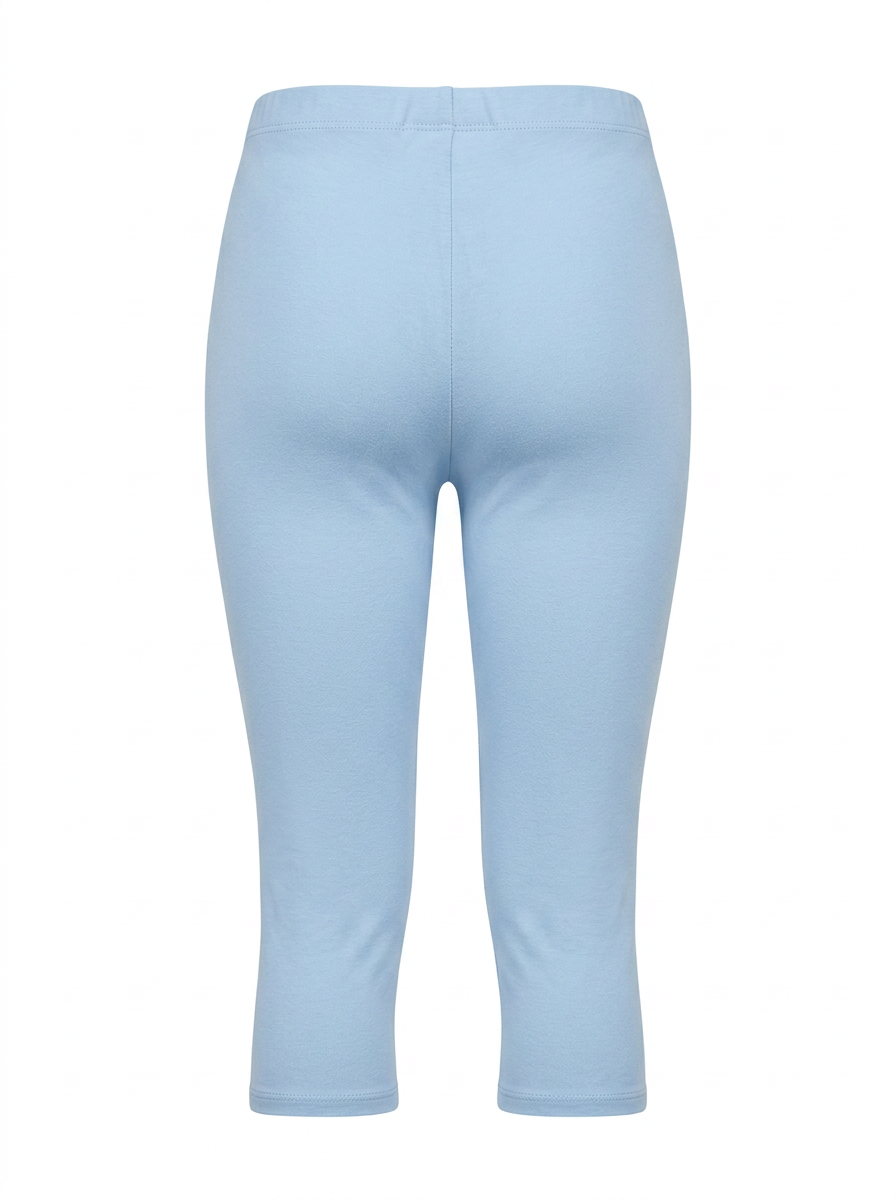 Ghost image of a light-blue HIGH WAISTED BASIC CAPRI LEGGING on a white background. 