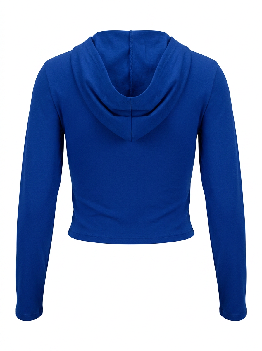 Ghost cut image of a blue LOS ANGELES CA ZIP UP HOODIE on a white background.