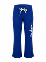 Ghost cut image on blue LOS ANGELES SIDE STRIPES DRAWSTRING WAIST PANT on a white background.