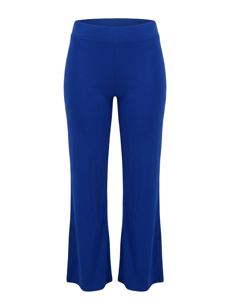 Ghost cut image of a blue STRAIGHT LEG LOS ANGELES LOGO PULL ON PANT on a white background.