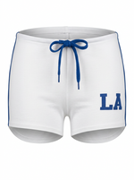 Ghost cut image of a white LOS ANGELES SIDE STRIPES PULL ON MICRO SHORT on a white background.