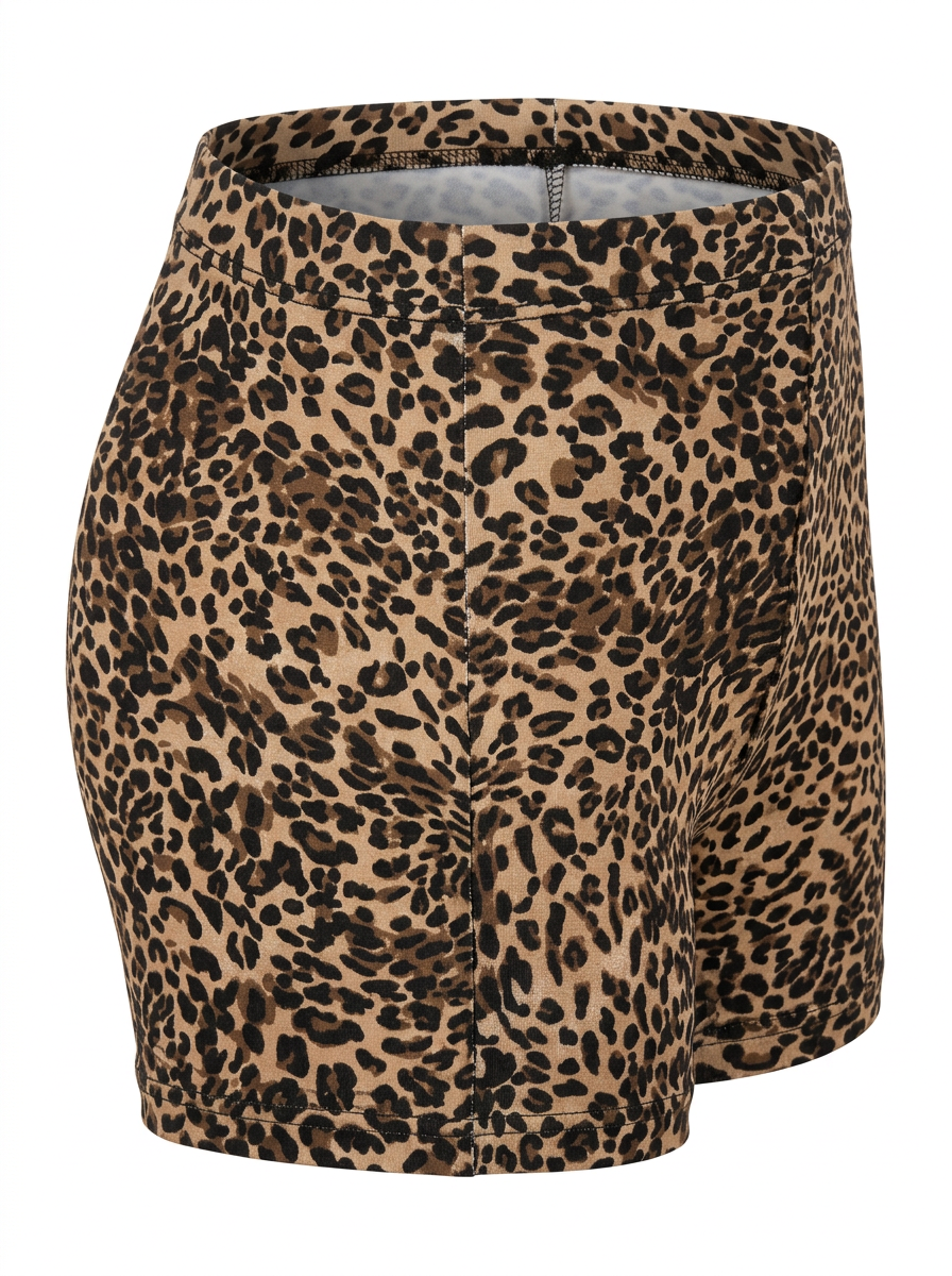 LOW WAIST LEOPARD PRINT SHORT