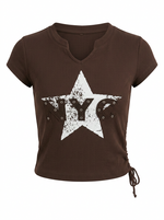 NYC STAR SLEEVELESS SIDE TIES TOP