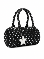 POLKA DOT BARREL HANDBAG WITH STAR CHARM