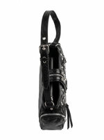 FOLD OVER BUCKLE WITH SIDE ZIPPERS AND STUDS