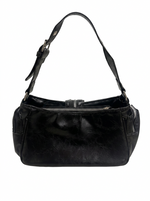 STUDDED RIVET AND MULTI ZIPPER VEGAN LEATHER BAG
