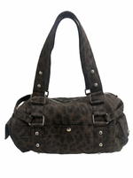 VEGAN LEATHER DARK LEOPARD PRINT DUFFLE BAG
