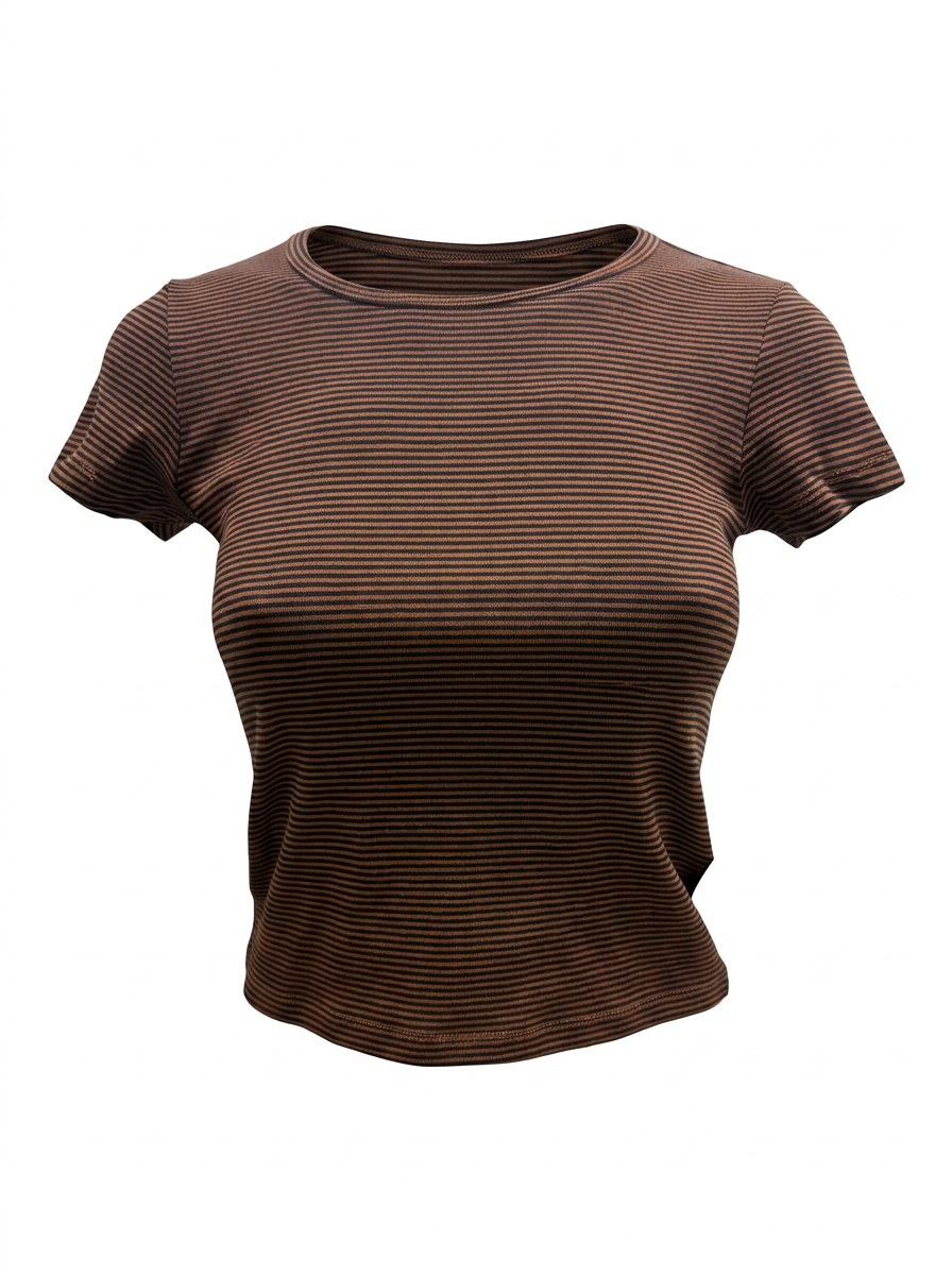CREW NECK SHORT SLEEVE T-SHIRT WITH CONTRAST
