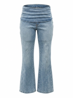LOW RISE FOLD OVER WAIST FLARE DENIM PANT