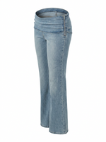 LOW RISE FOLD OVER WAIST FLARE DENIM PANT