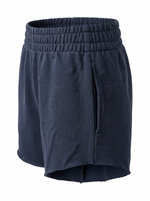 ELASTIC WAIST LOOSE FIT RAW HEM SHORT