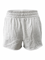 ELASTIC WAIST LOOSE FIT RAW HEM SHORT