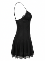 FLIRTY LACE TRIM SLEEVELESS MINI DRESS