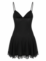 FLIRTY LACE TRIM SLEEVELESS MINI DRESS