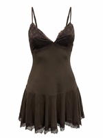 FLIRTY LACE TRIM SLEEVELESS MINI DRESS