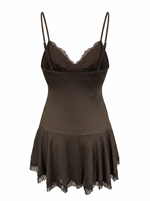 FLIRTY LACE TRIM SLEEVELESS MINI DRESS