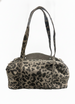 LONG HANDLES LEOPARD PRINT BAG WITH GROMMETS
