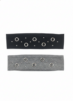 GROMMET AND STUD DETAIL HEADBAND