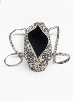 LONG HANDLES LEOPARD PRINT BAG WITH GROMMETS