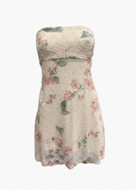 FLORAL BEADS & SEQUINS A LINE STRAPLESS MINI DRESS(8)