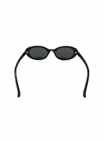 Picture of black SLIGHT CAT EYE ACRYLIC FRAME SUNGLASSES on a white background.