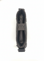 LEATHER SADDLE FRONT BUCKLE STRAP DETAIL SHOULDER BAG