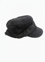 VINTAGE MILITARY STYLE CADET CAP WITH STUDS