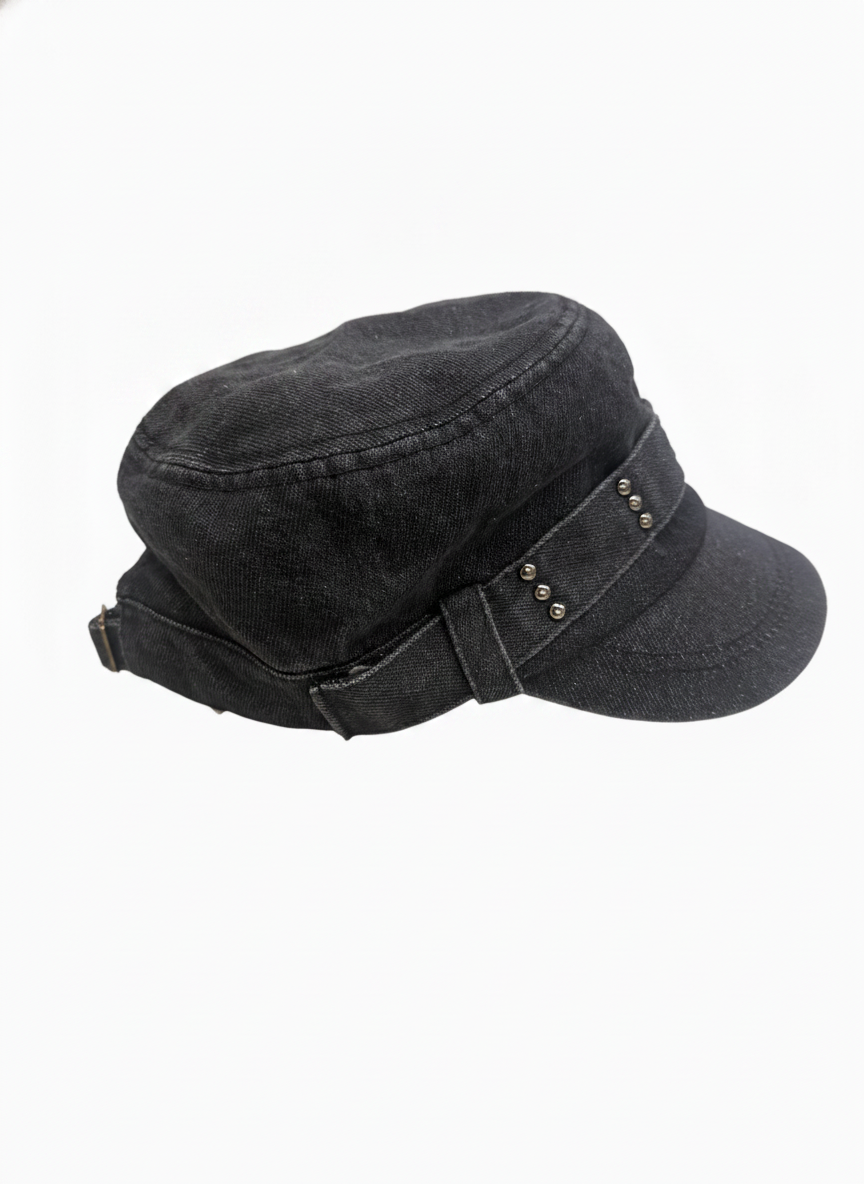 VINTAGE MILITARY STYLE CADET CAP WITH STUDS