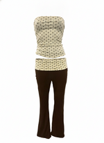 POLKA DOT TUBE TOP & PANT SET WITH HEADBAND