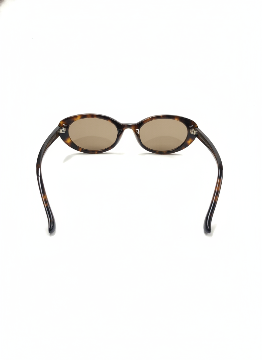 Picture of brown SLIGHT CAT EYE ACRYLIC FRAME SUNGLASSES on a white background.