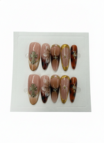 CROSS & JEWEL 3D ELEMENT MULTI DESIGN ALMOND NAILS