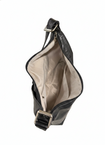 STUDDED HARNESS AND ACCENTS HOBO VEGAN LEATHER BAG